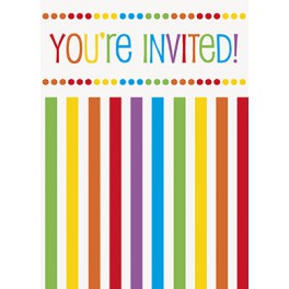 8 RAINBOW BIRTHDAY INVITES