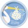 8 BABY BOY STORK 7" PLATES