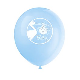 8 12" BABY BOY STORK BLLN 1S