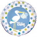 18" PKG BABY BOY STORK FOIL BL