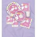 8 BABY GIRL STORK 9" PLATES