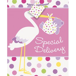BABY GIRL STORK GIFTBAG-LARGE
