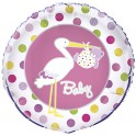 18" BULK BBY GRL STORK FOIL BL