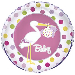 18" BULK BBY GRL STORK FOIL BL