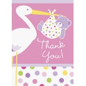 8 BBY GRL STORK THNK YOU NOTES