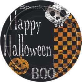8 CHECKERED HLLWN 7" PLATE