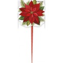 8 POINSETTIA PLAID PICKS-3.5"