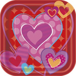 10 I HEART VALENTINE 7" SQR PL