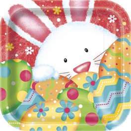10 HPPY EASTR BUNNY 7" SQR PLT