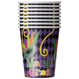 8 MARDI GRAS PARTY 9OZ CUP