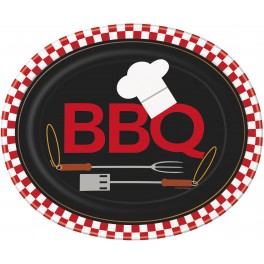 8 BACKYARD BBQ OVAL PLATE