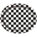 8 BLCK/WHITE CHECK OVAL PLATE