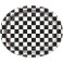 8 BLCK/WHITE CHECK OVAL PLATE