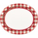 8 RED/WHITE CHECK OVAL PLATE