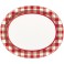 8 RED/WHITE CHECK OVAL PLATE