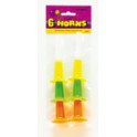 6 PLASTIC HORNS