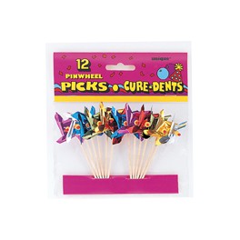 12 PINWHEEL PICKS 4"