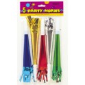 5 FOIL PARTY HORNS