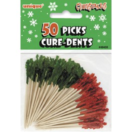 50CT RED / GREEN FRILL PICKS