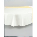 WHITE ROUND TABLCOVR 84 IN DIA