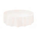 IVORY ROUND TABLCOVR 84 IN DIA