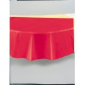 RED ROUND TABLECOVER 84 IN DIA