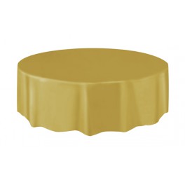 GOLD ROUND TABLCOVR 84 IN DIA