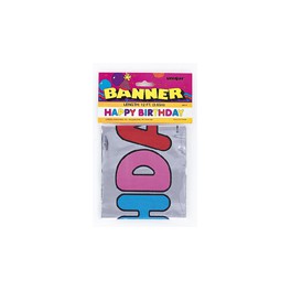 FOIL HAPPY BDAY BANNR 12FT