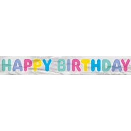 PASTEL BIRTHDY FOIL BANNR 12FT
