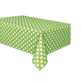 LIME GREEN DOTS TBLCVR 54"X108