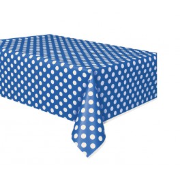 ROYAL BLUE DOTS TBLCVR 54"X108