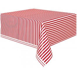 RED STRIPE TBLCVR 54"X108"