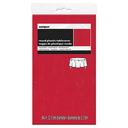 RED ROUND 84" TABLECOVER-SPKG