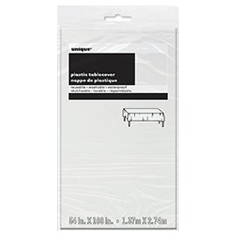 WHITE TABLECOVER 54X108-SPKG