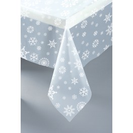 CLEAR SNOWFLAKES TABLECOVER