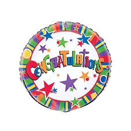 18" PKG CONGRATS TWNKL FOIL BL