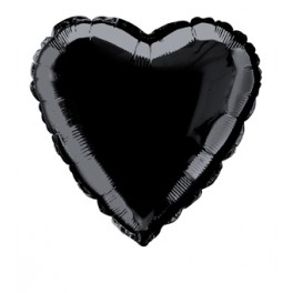 18'' PKG HEART BLACK FOIL BLN