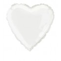 18'' PKG HEART WHITE FOIL BLN