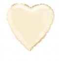 18'' PKG HEART IVORY FOIL BLN