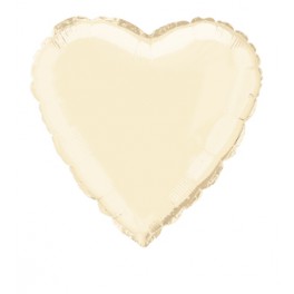 18'' PKG HEART IVORY FOIL BLN