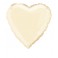 18'' PKG HEART IVORY FOIL BLN