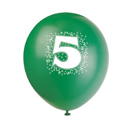 6 NUMBER 5 BALLOONS  PRINT 2S