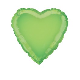 18" BULK HEART LIME GREEN FOIL