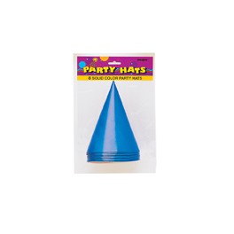 8 PARTY HATS-BLUE