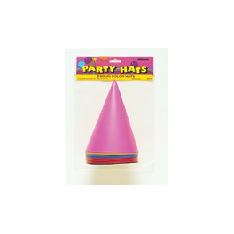 8 PARTY HATS-ASSTD COLORS