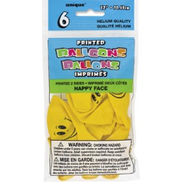 6 HAPPY FACE (YELLOW) BLNS 2S