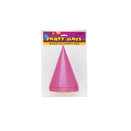 8 PARTY HATS-PINK