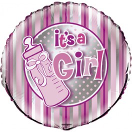 18" PKG ITS A GIRL BOTTLE FOIL