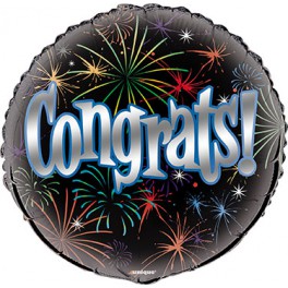 18"PKG CONGRATS FRWRKS FOIL BL