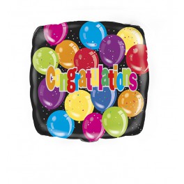 18" PKG CONGRATS SQ FOIL BLLN